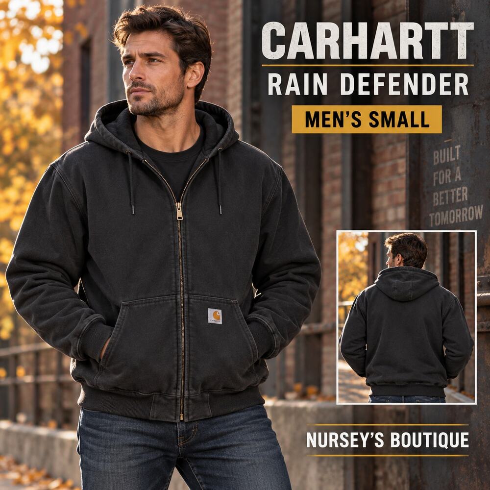 Carhartt Rain Defender Paxton Thermal Lined Full Zip Hoodie Black Men’s S